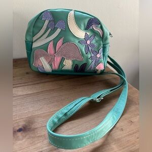 Grooves And Grain, Handcrafted Leather Crossbody Bag, Cute Hippie Mushroom, VT,